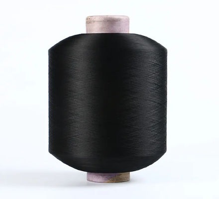 100% FDY 150D lumineux fil diamanté noir polyester texturé fil pour étiquette