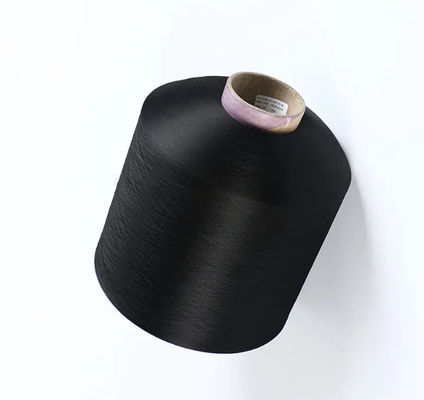 100% FDY 150D lumineux fil diamanté noir polyester texturé fil pour étiquette