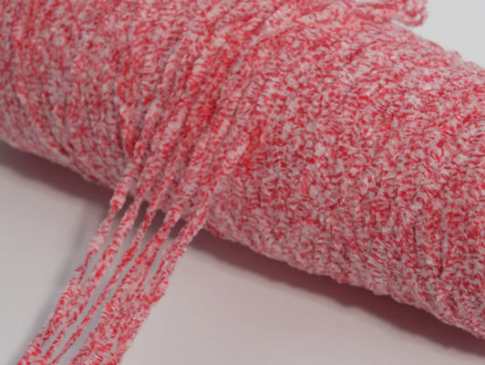 Deux couleurs mixtes de chenille fil Chunky teinté 50% polyester 50% coton mélangé point blanc