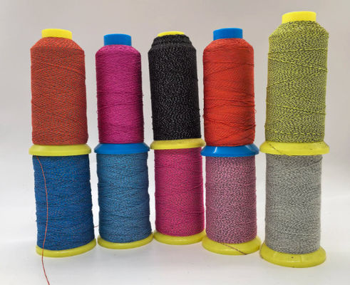100% polyester couleur arc-en-ciel double face fil réfléchissant pour tricotage Laveur Durable 0,25 mm 0,5 mm 1 mm